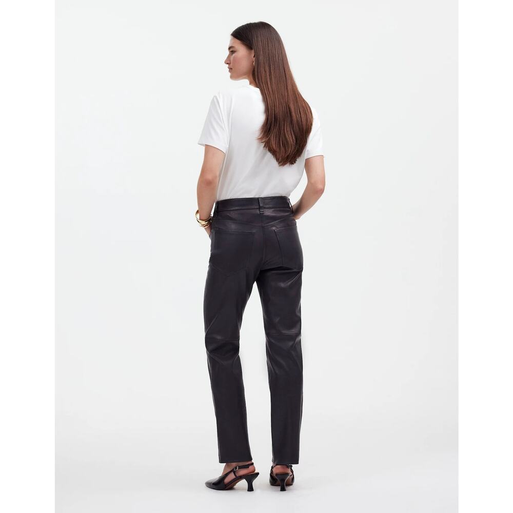 NWT Madewell The '90s Straight Mid-Rise Pant Leather Size 32 - Picture 4 of 6